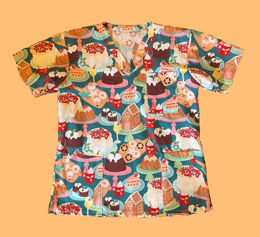 Christmas Pudding Scrub Top
