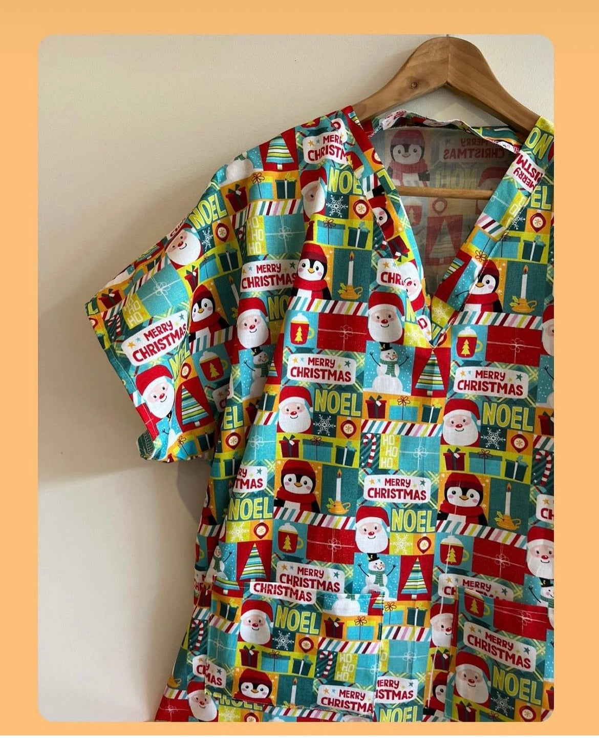 Noel Scrub Top