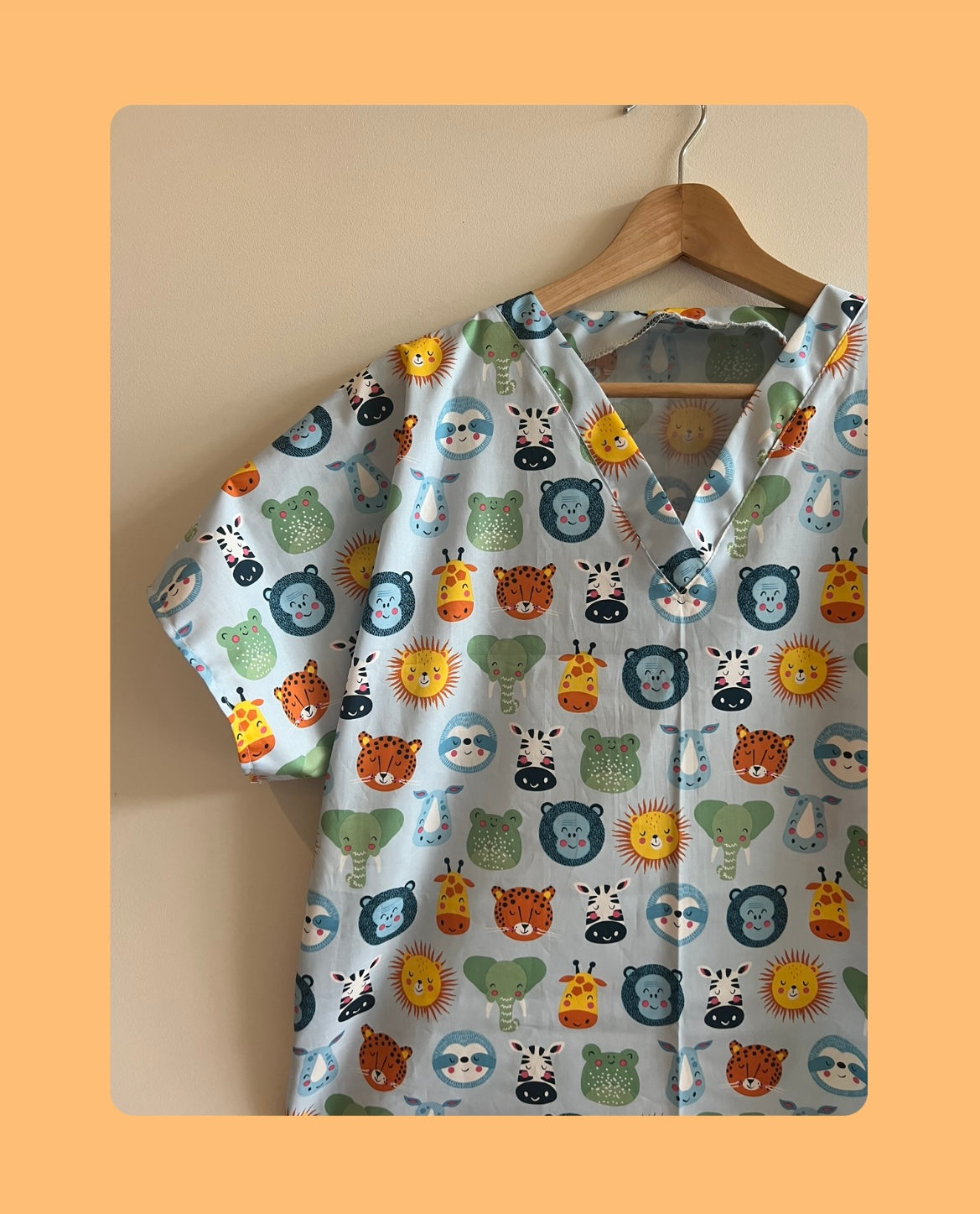 BLUE ANIMAL ZOO SCRUB TOP