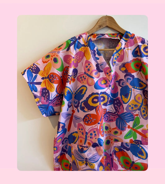 Butterfly Scrub Top