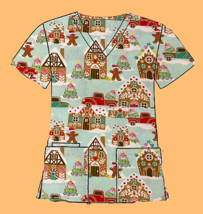 Gingerbread scrub top - pre order